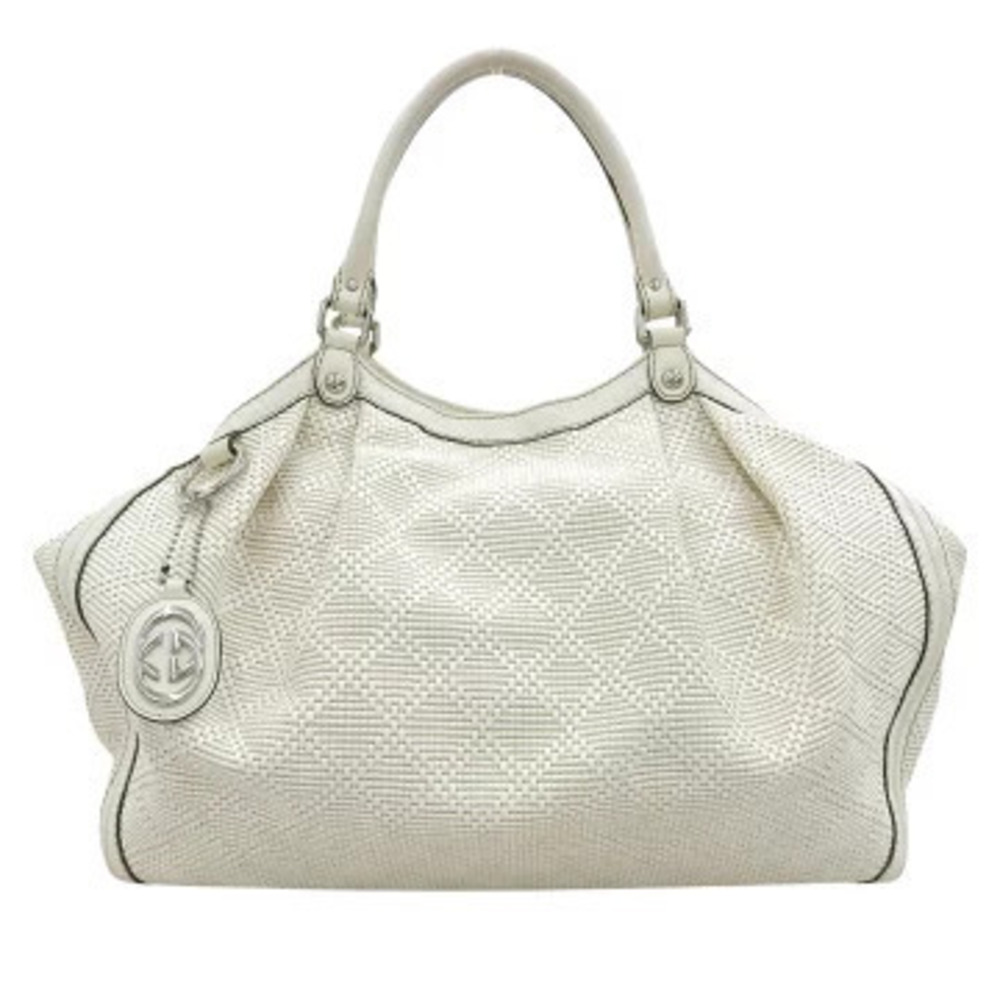 Gucci Guccissima Diamante Sukey Interlocking GG Hobo Shoulder Bag Leather Silver